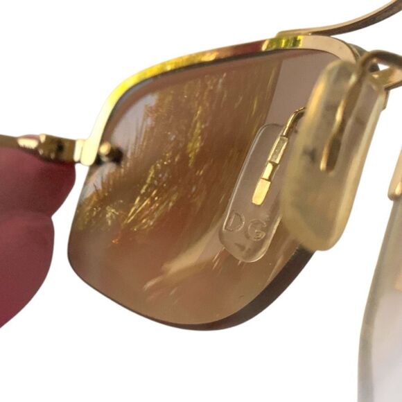 Dolce & Gabbana Gold and Brown Sunglasses main image 6